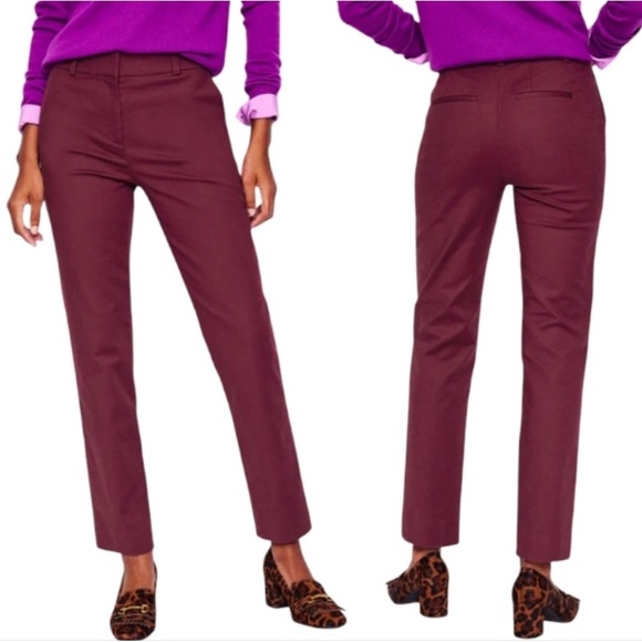 Boden Womens Richmond 7/8 Trouser Pants Deep Wisteria purple Size US 4 Petite - Picture 1 of 9